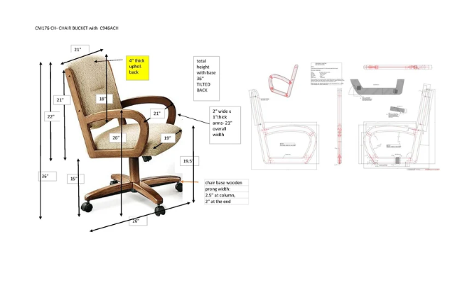 Chromcraft CM176-C846 and CD154-C366 5-Piece Dinette Set