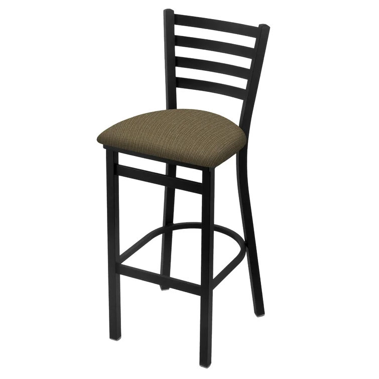 Superior Commercial Grade Stationary Counter Height Ladder Back Upholstered Bar Stool