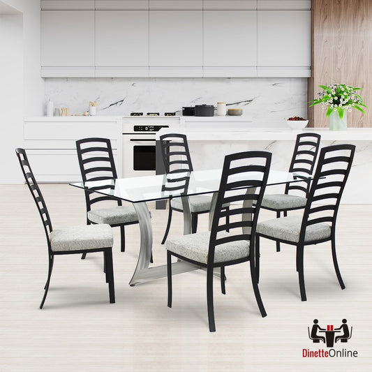 Johnston Casuals Summit Rectangular Glass Top Dining Set