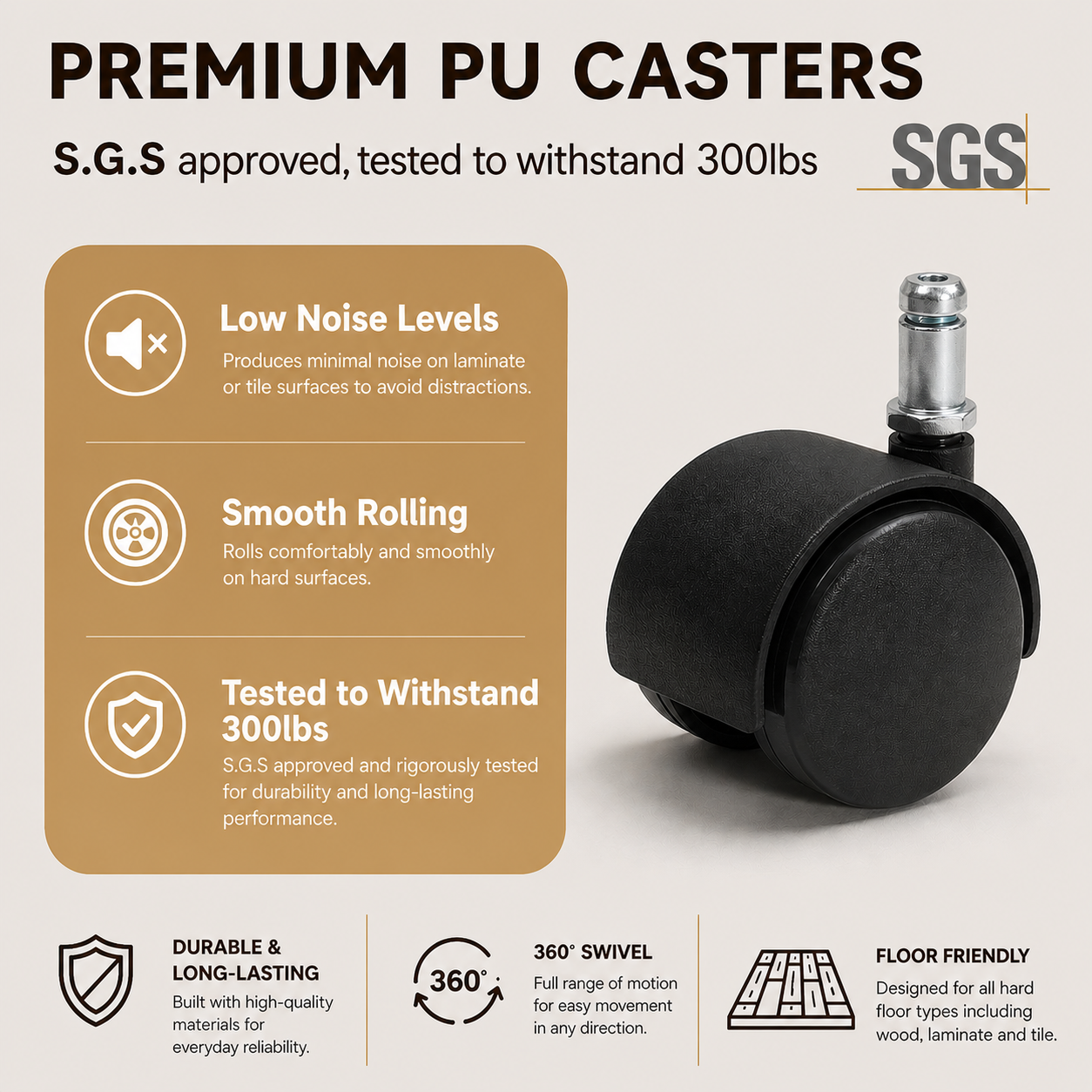 Swivel Tilt Caster Chair Base DP19CH Set of 2