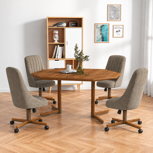 Chromcraft CM500-C845 & CD154-C366 5-Piece Swivel Tilt Caster Dining Set