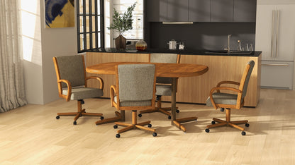 Chromcraft C167-846 and T324-466 Swivel Tilt Caster Chair Dining Set