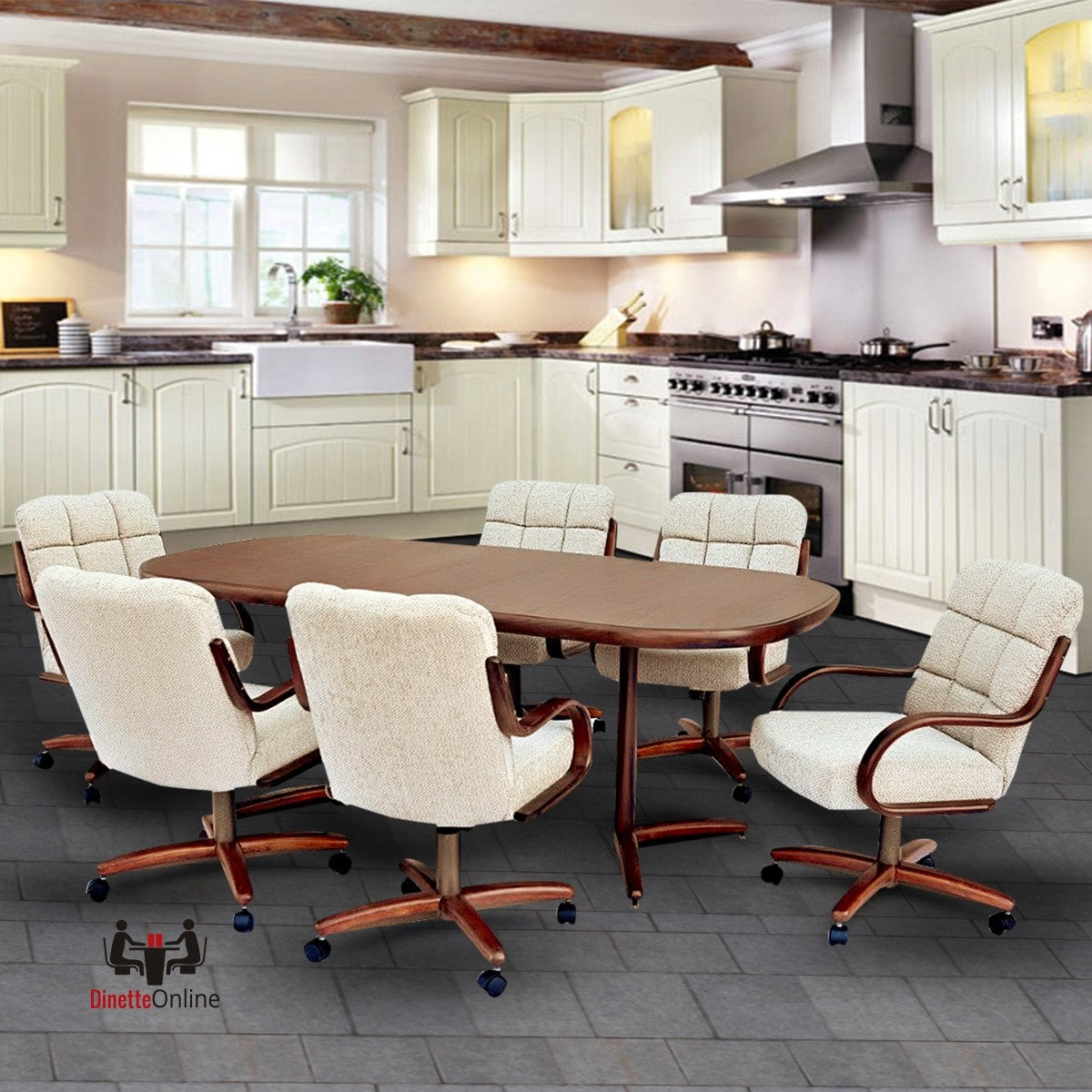 Chromcraft C117-946 and T824-466 7PC Laminate Table Dinette Set