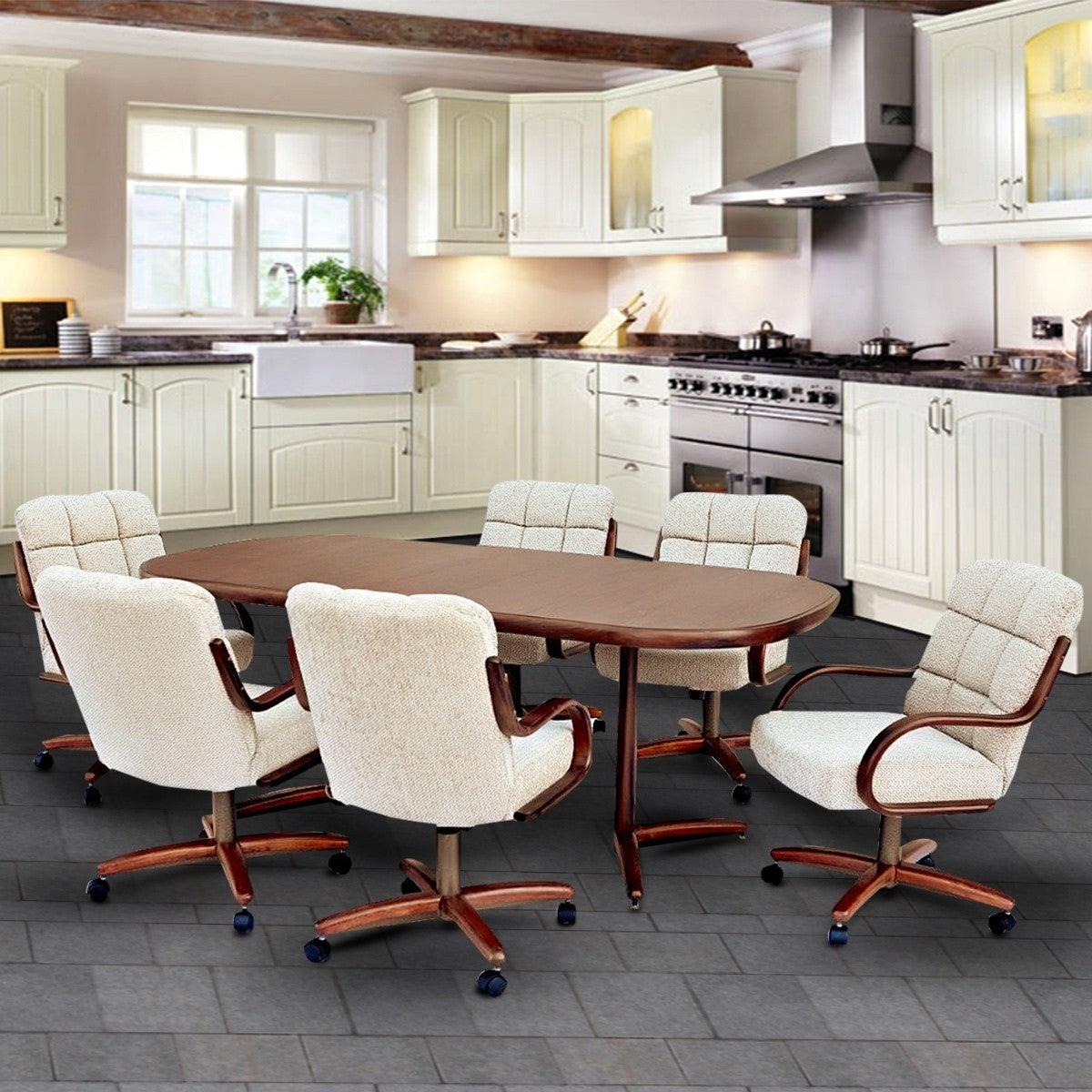 Chromcraft C117-946 and T824-466 7PC Laminate Table Dinette Set