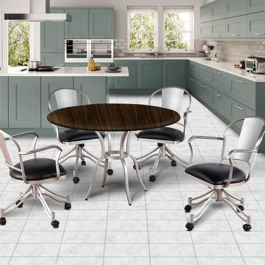 Callee Charleston Swivel Tilt Caster Laminate Wood Top Dinette Set