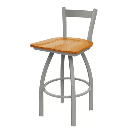 Scottsdale Commercial Grade 30" Low Back Metal & Wood Swivel Bar Stool