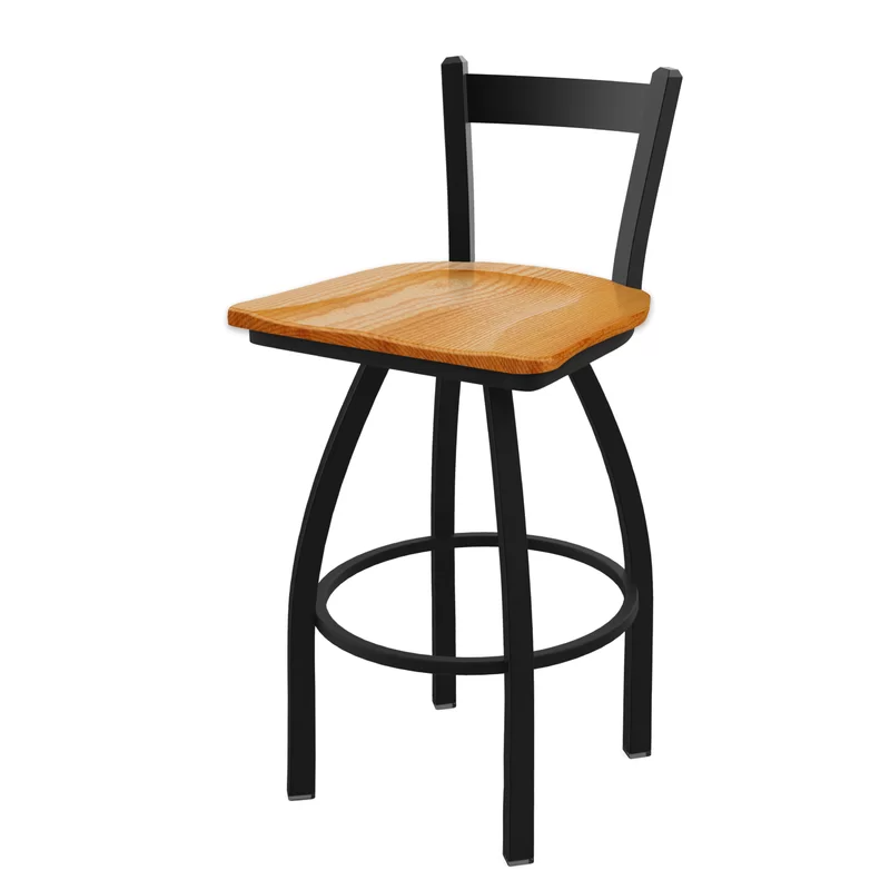 Scottsdale Commercial Grade 30" Low Back Metal & Wood Swivel Bar Stool