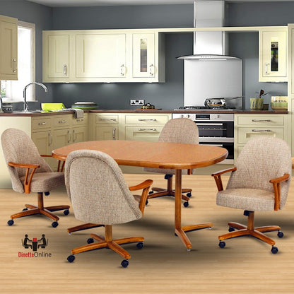 Chromcraft C127-946 and T324-466 Swivel Tilt Caster Chair Dinette Set