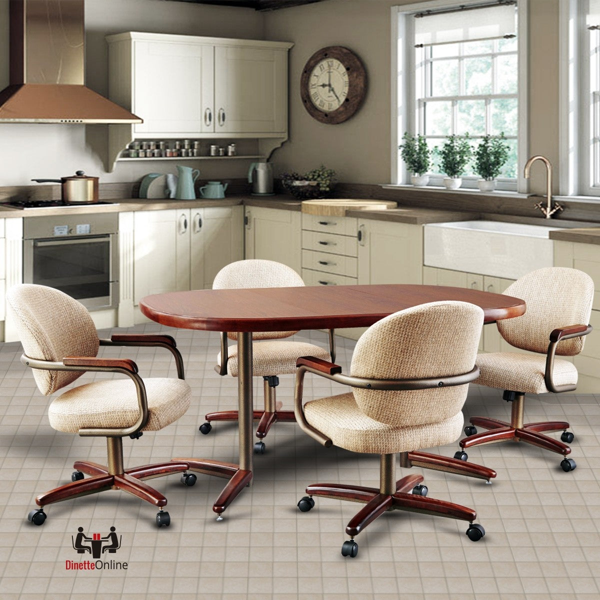 Chromcraft C362-945 and T324-465 Swivel Caster Dinette Set