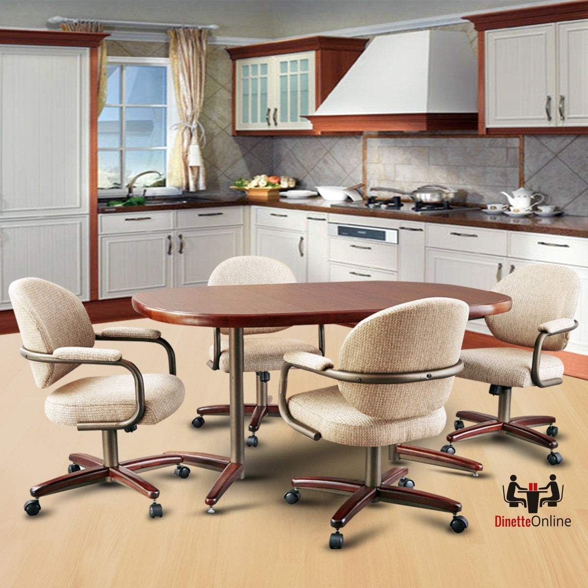 Chromcraft C363-945 and T324-465 Swivel Caster Dinette Set