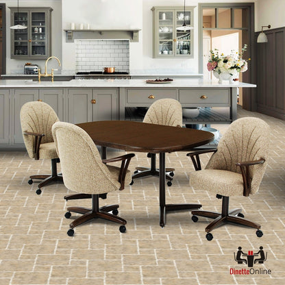 Chromcraft C127-946 and T324-466 Swivel Tilt Caster Chair Dinette Set