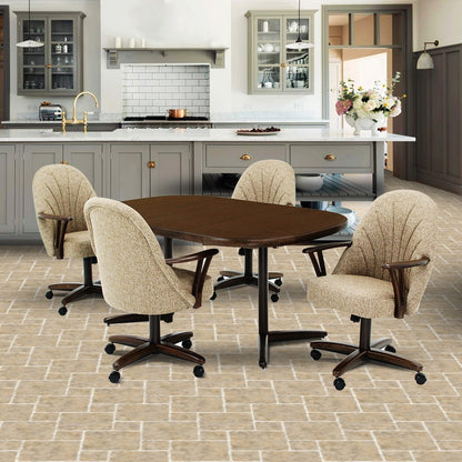 Chromcraft C127-946 and T324-466 Swivel Tilt Caster Chair Dinette Set
