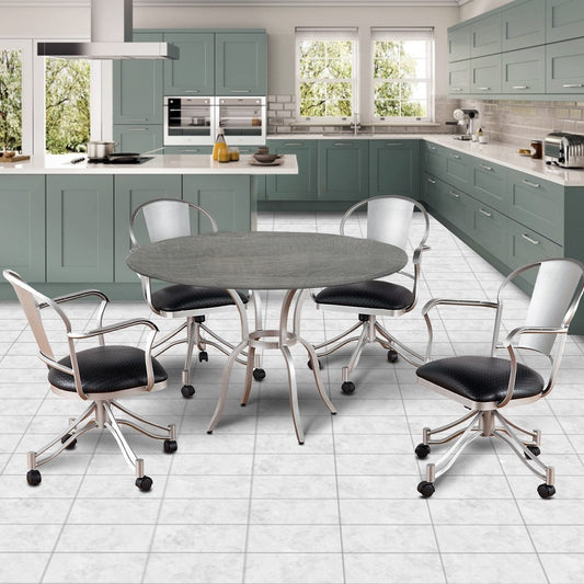 Callee Charleston Swivel Tilt Caster Laminate Wood Top Dinette Set