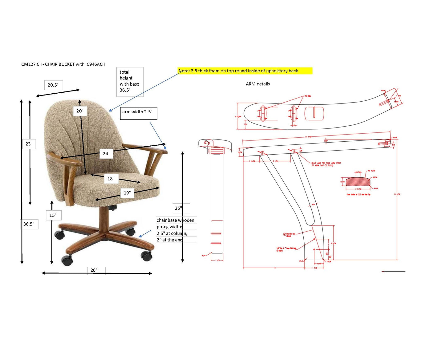 Chromcraft C127-946 Swivel Tilt Caster Chairs