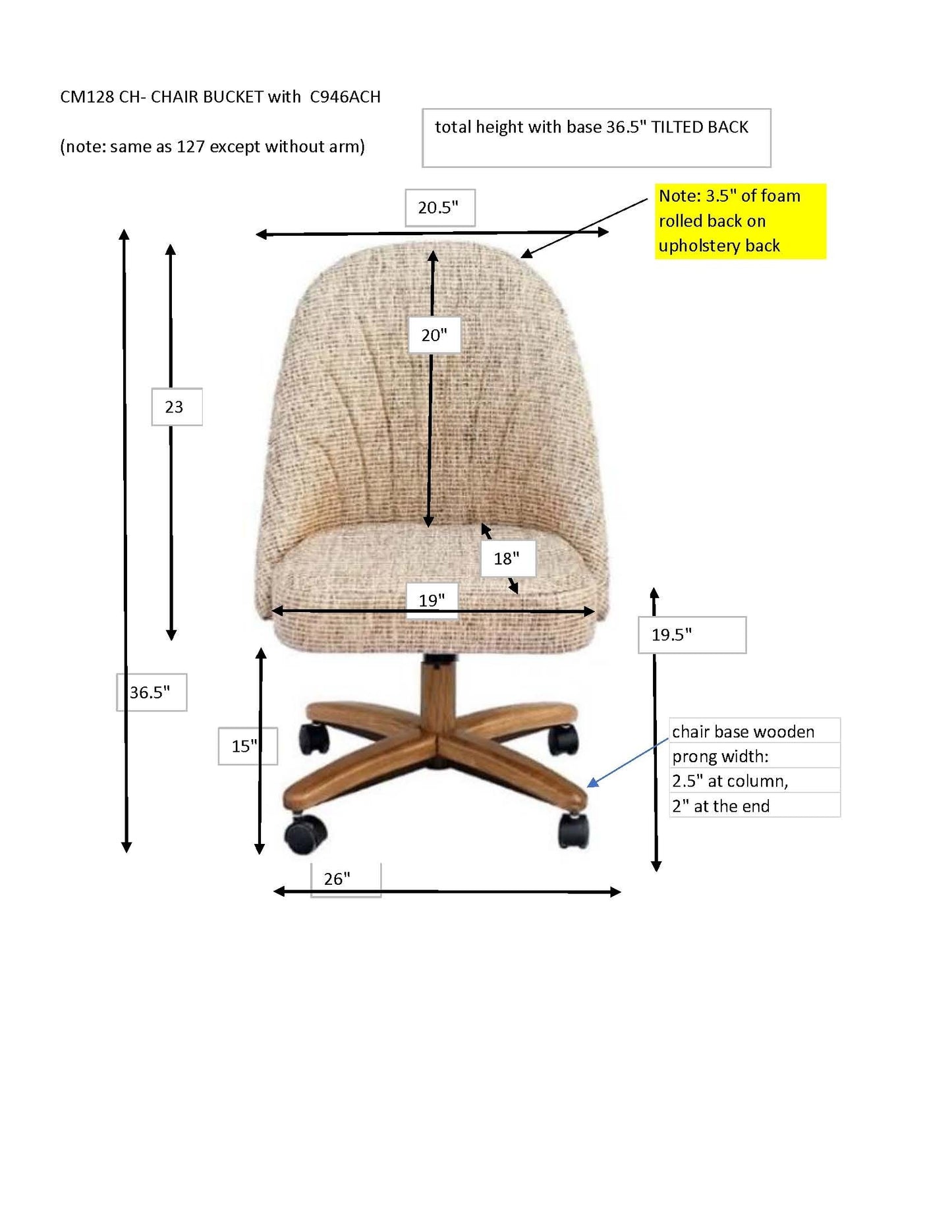 Chromcraft C128-946 Swivel Tilt Caster Chairs