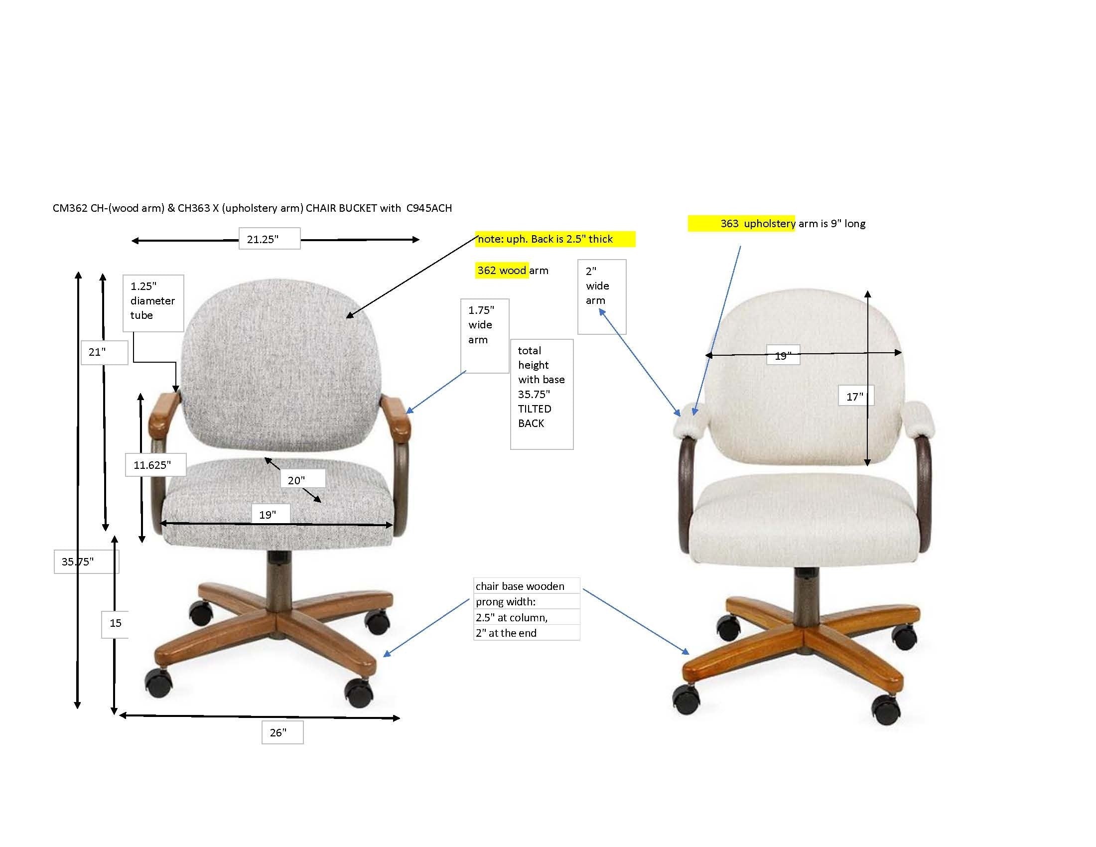 Chromcraft C363-945 metal swivel tilt caster arm chair – Dinette