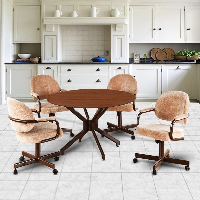 Daytona Swivel Tilt Caster Laminate Wood Top Dinette Set by Callee