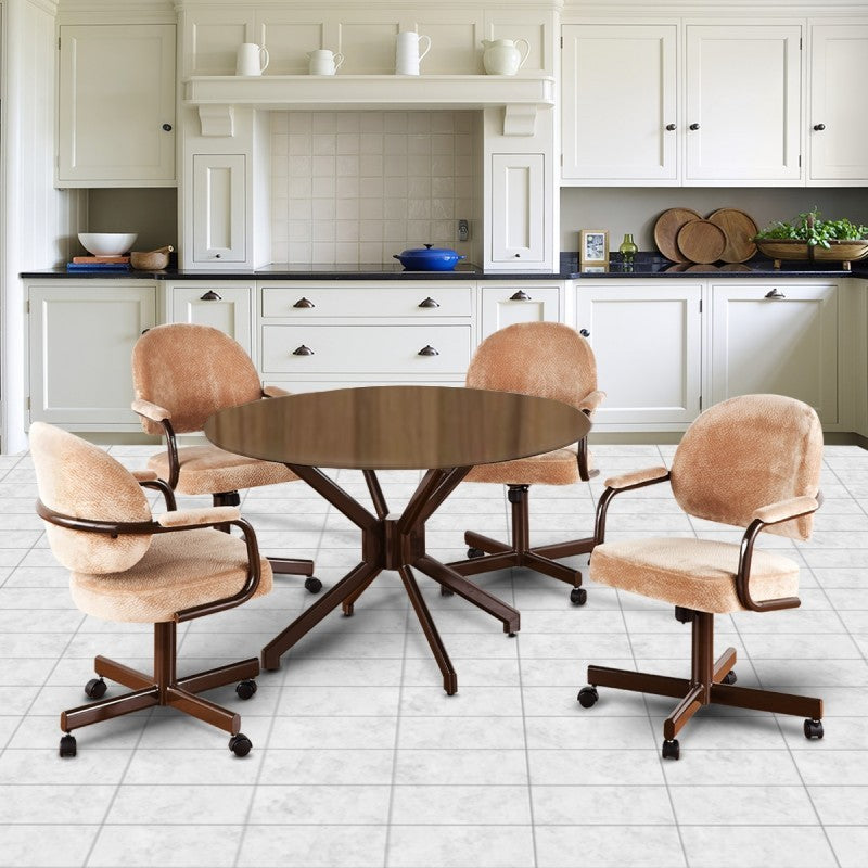 Daytona Swivel Tilt Caster Laminate Wood Top Dinette Set by Callee