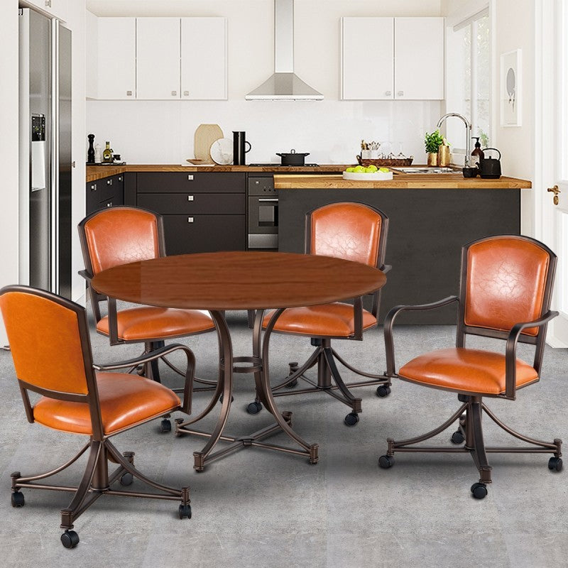 Dunhill Swivel Tilt Caster Laminate Wood Top Dinette Set by Callee