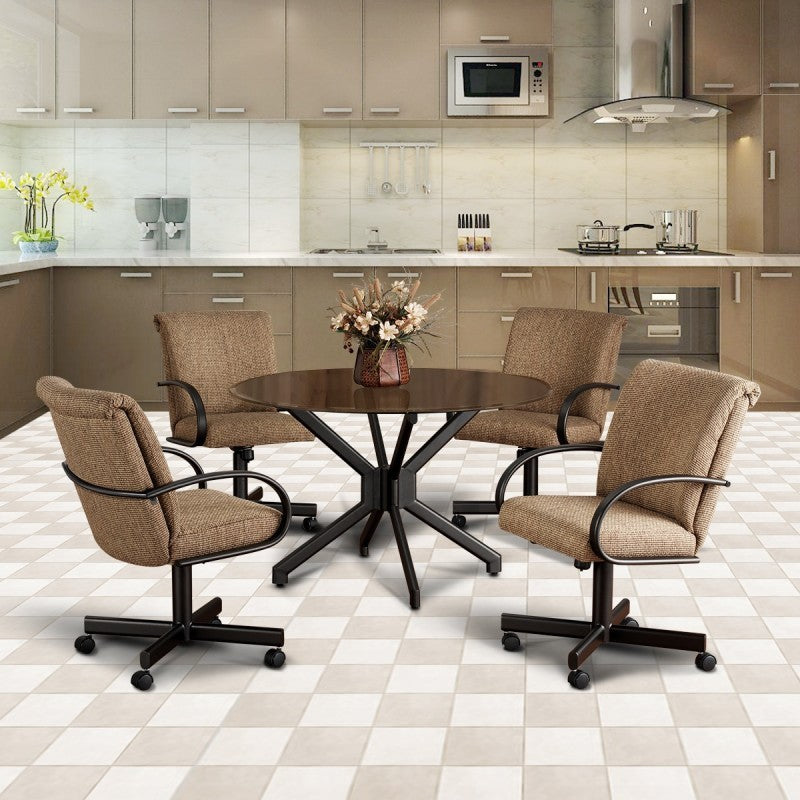 Durant Swivel Tilt Caster Laminate Wood Top Dinette Set by Callee