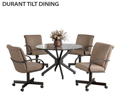 Callee Durant Swivel Tilt Glass Top Dining Set