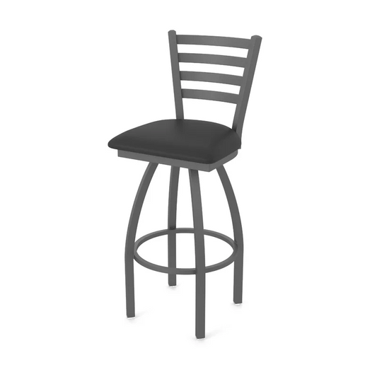 Superior Commercial Grade Swivel Counter Height Ladder Back Upholstered Bar Stool