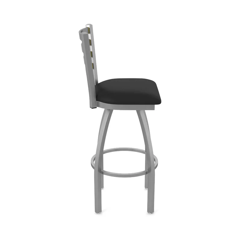 Superior Commercial Grade 30" Swivel Ladder Back Upholstered Bar Stool