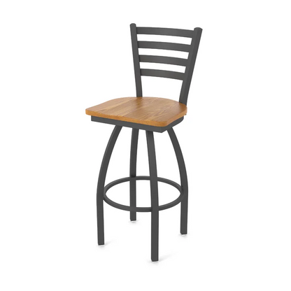Superior Commercial Grade Metal & Wood Swivel Ladder Back Counter Stool