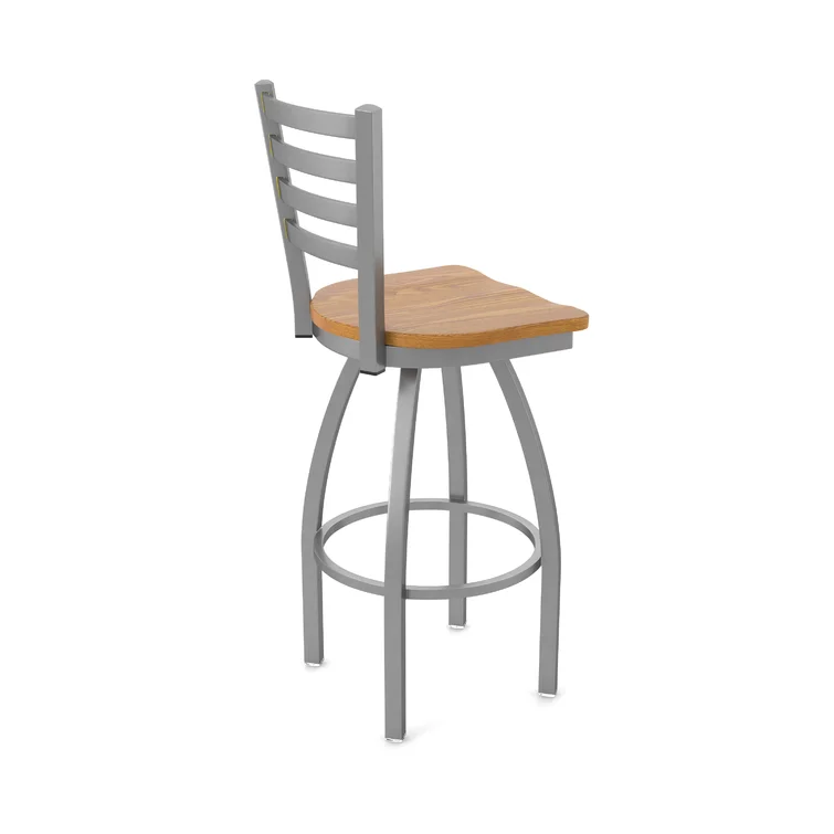 Superior Commercial Grade Metal & Wood Swivel Ladder Back Counter Stool