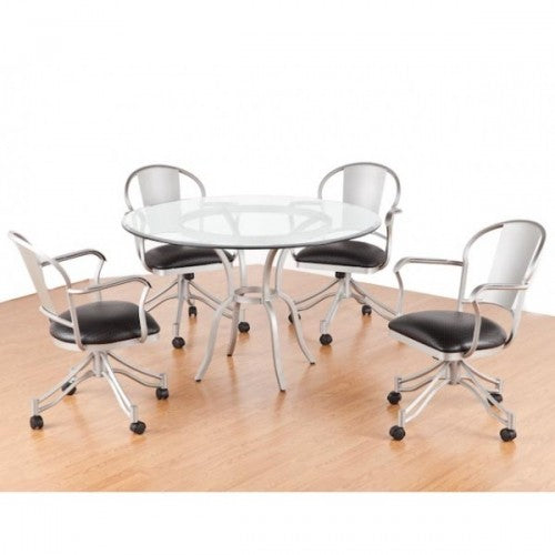 Tempo Like Chaucer Swivel Tilt Caster Charleston Dinette Set by Callee