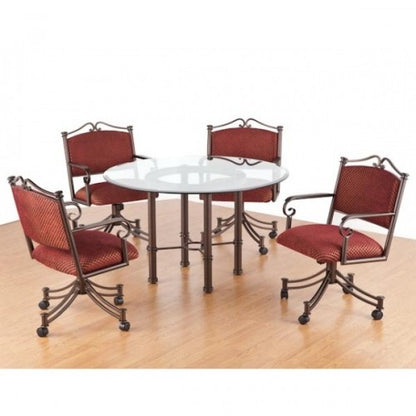 Callee Seattle Swivel Tilt Caster Glass Top Dinette Set