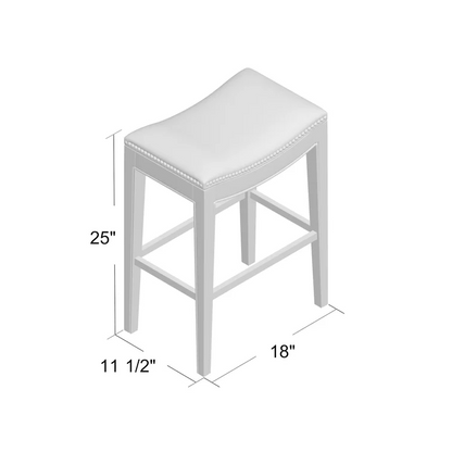 Thatcher Commercial Grade Wood Backless 30" Saddle Bar Stool