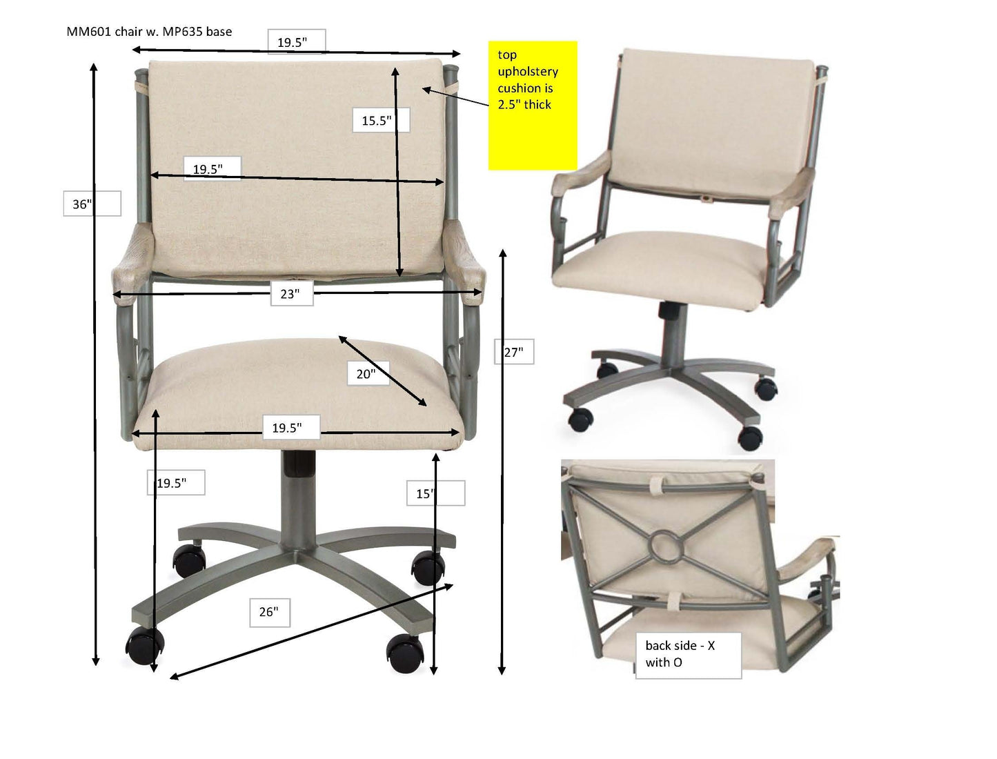 Chromcraft Metalcraft MM601 G&D Swivel Roller Rocker Dining Chair