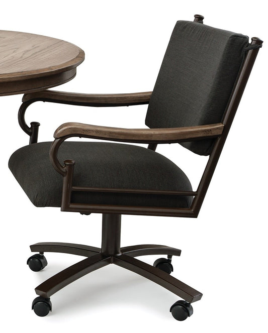 Chromcraft Metalcraft MM601 O&S Swivel Tilt Caster Arm Chair