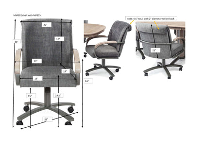 Chromcraft Metalcraft MM602 O&S Swivel Rocker Roller Dinette Chair