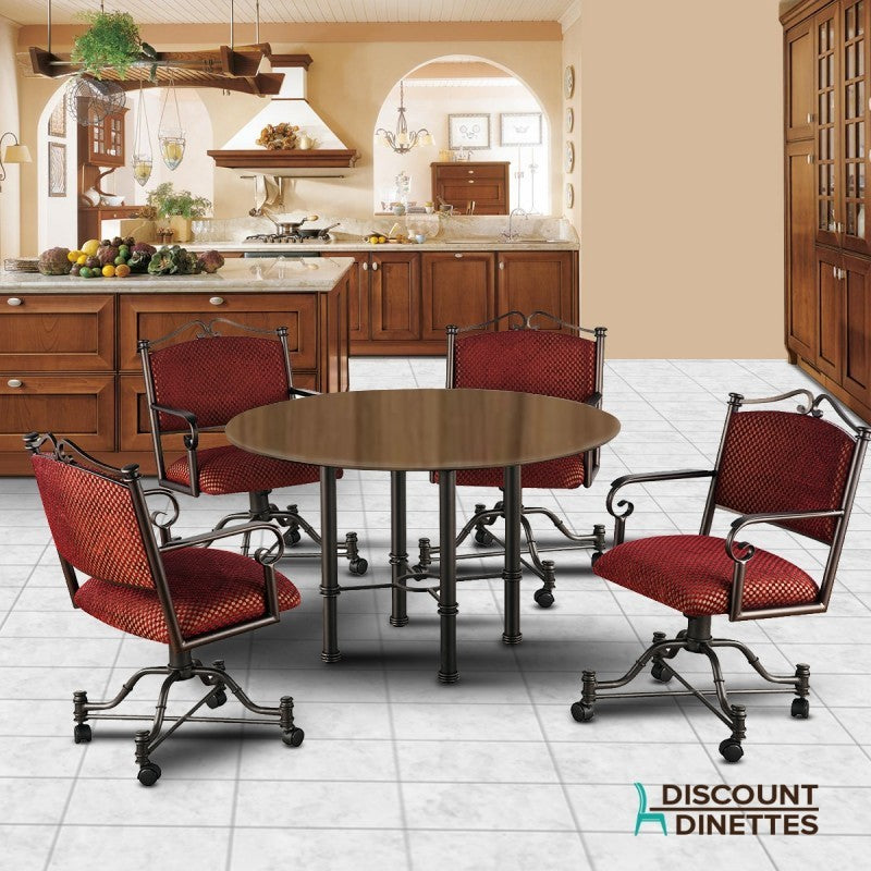Seattle Swivel Tilt Caster Laminate Wood Top Dinette Set by Callee