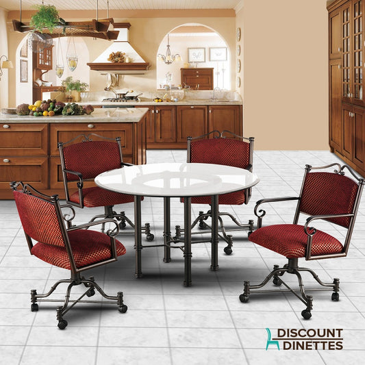 Callee Seattle Swivel Tilt Caster Glass Top Dinette Set