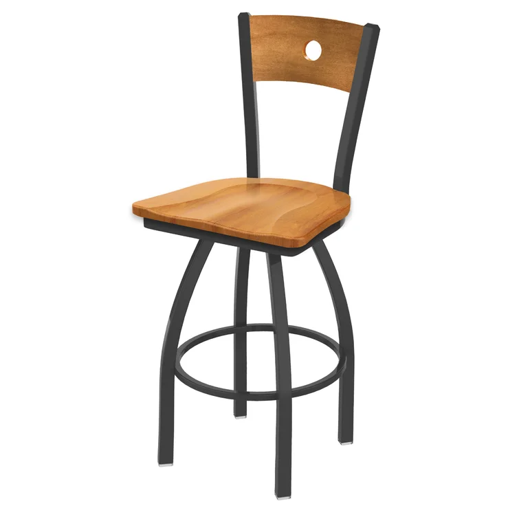 Tucson Commercial Grade Swivel 25" Wood Seat Counter Stool